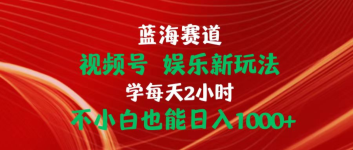 （10818期）蓝海赛道视频号 娱乐新玩法每天2小时小白也能日入1000+-蔚蓝分享