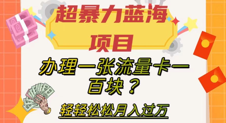 手机流量卡推广项目，暴力玩法，人人可做轻松月入3w+！-蔚蓝分享