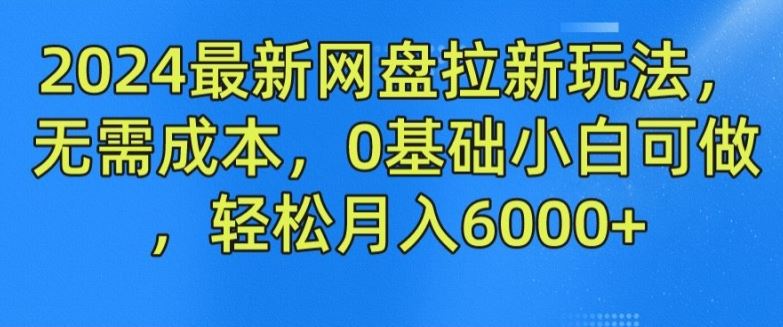 2024最新网盘拉新玩法，无需成本，0基础小白可做，轻松月入6000+【揭秘】-蔚蓝分享